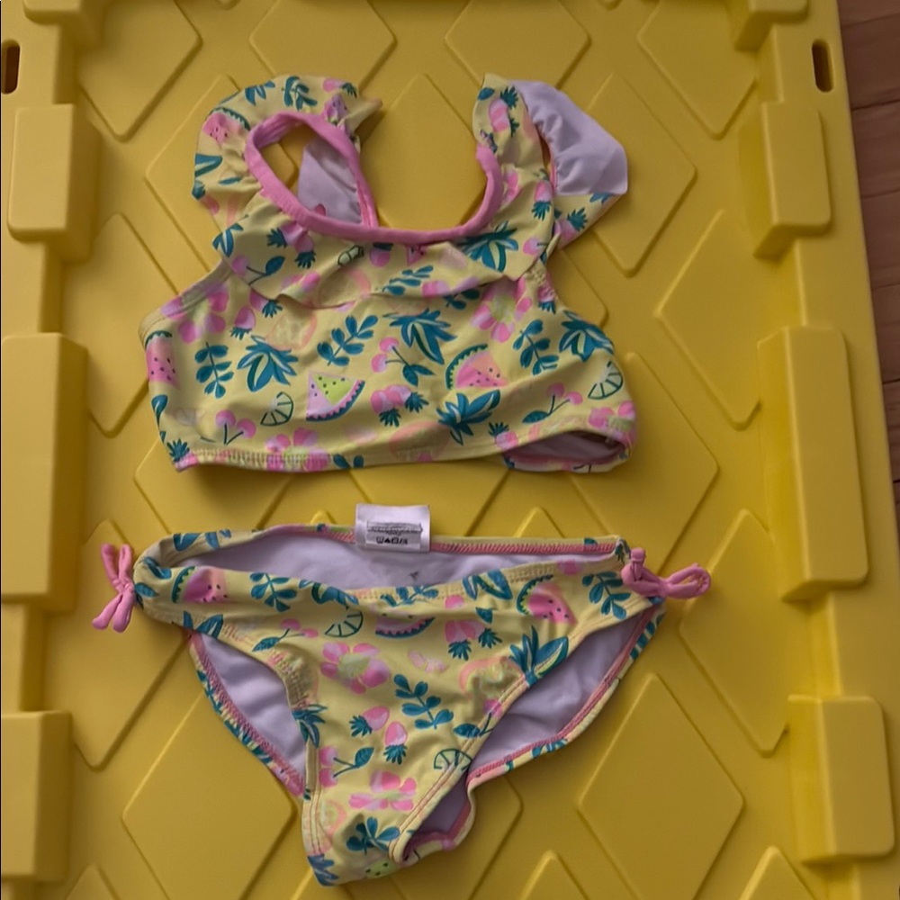 Colorful Tropical Print Bikini Set